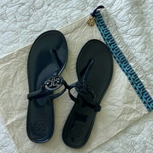 tory burch miller indigo blue jelly sandals size 9 NIB